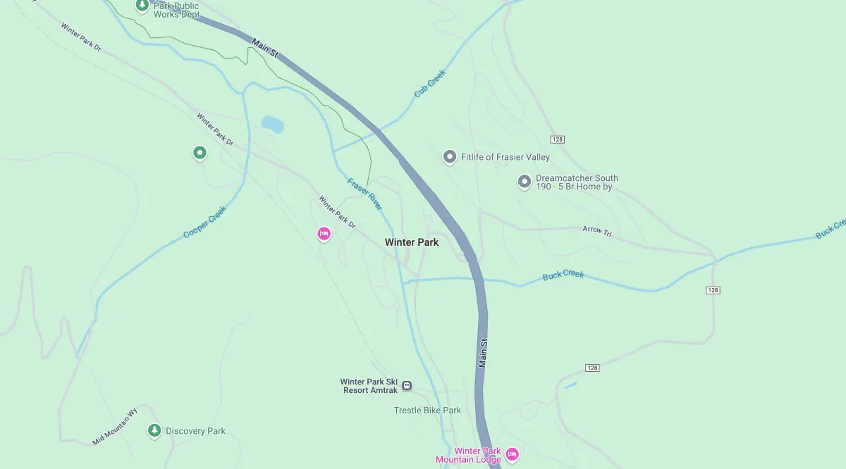 Map of Winter Park, Colorado - Location of our Vacation Rental Properties